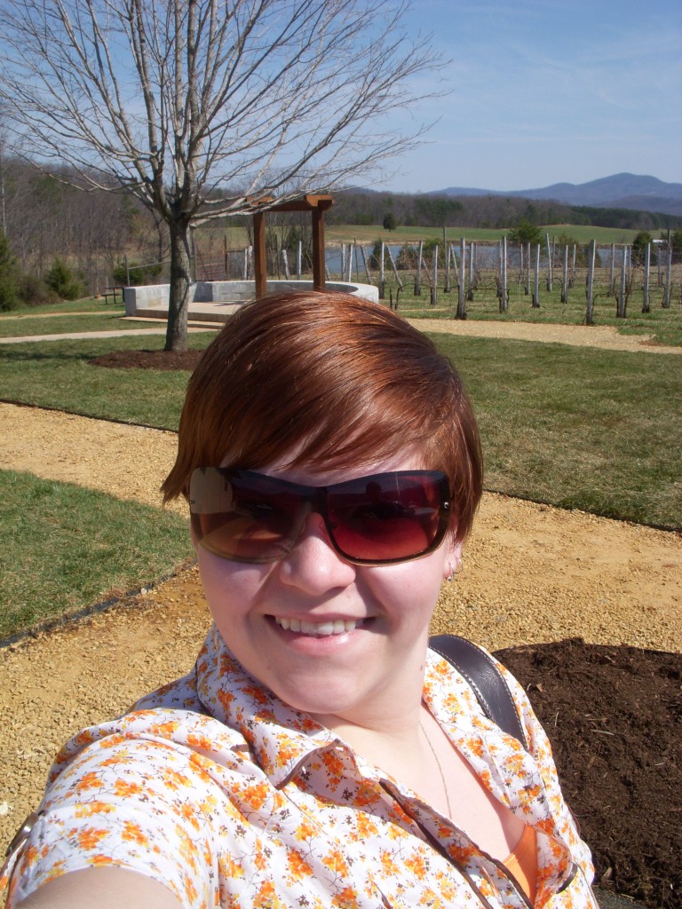 April outside of Afton Mountain Vineyards