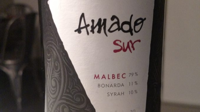 Picture of a bottle of 2014 Amado Sur Malbec