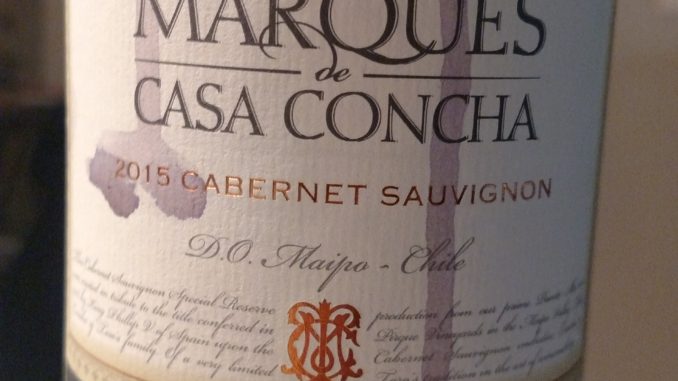 Image of a bottle of 2015 Marques de Casa Concha Cabernet Sauvignon