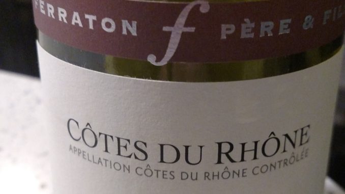 Picture of a bottle of 2016 Ferraton Pere & Fils Cotes du Rhone Samorens Blanc