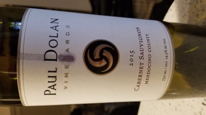 Image of a bottle of 2015 Paul Dolan Vineyards Cabernet Sauvignon