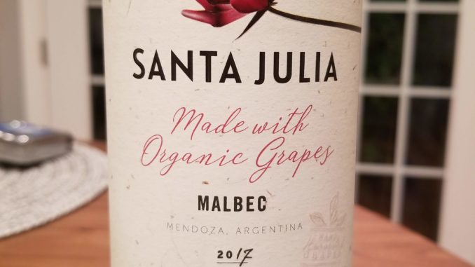 Image of a bottle of 2017 Santa Julia Malbec