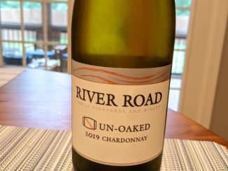 Image of a bottle of 2019 River Road Un-Oaked Chardonnay