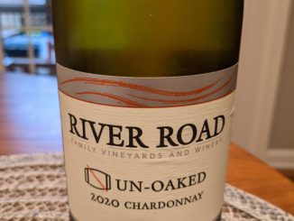 Image of a bottle of 2020 River Road Un-Oaked Chardonnay